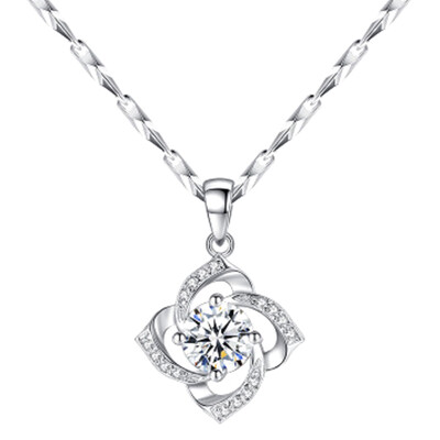 

Silver Handmade Polished Cross Choker Necklace Crystal Diamond Chain Necklace For Women Beauty