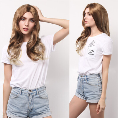 

〖Follure〗Sexy Women Long Brown Gradient Wig Wavy Party Curly Synthetic Fashion Wigs