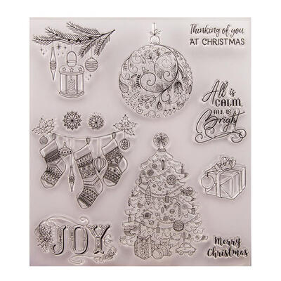 

Christmas Ornaments DIY ScrapbookPhoto Album Craft Silicone Clear Stamps
