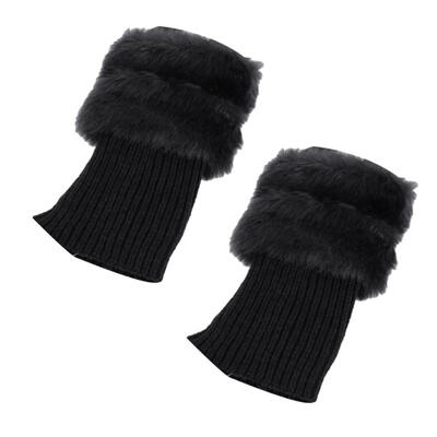 

Winter Women Warm Faux Fur Crochet Knit Leg Warmers Boot Socks Toppers Cuffs