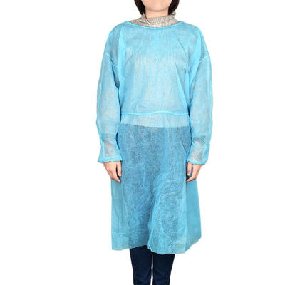 

Disposable Blue Non-woven Apron Work Medical Clothing Clothes Overalls