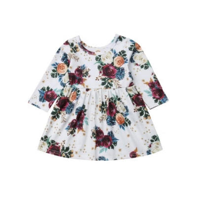

Flowers Toddler Baby Girls Dress Autumn Long Sleeve Princess Party Tutu Dresses