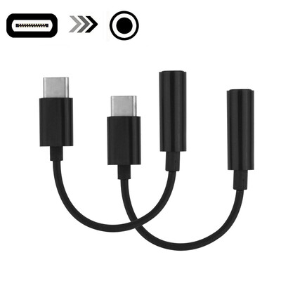 

2pcs USB Type C to 35mm Stereo Audio Headphone Jack Adapter Cable