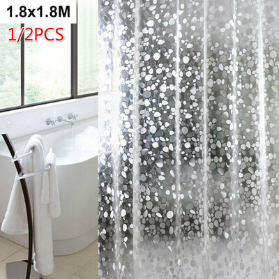 

180x180CM Waterproof Bathroom Shower Curtain Extra with 12 Hooks Ring Set