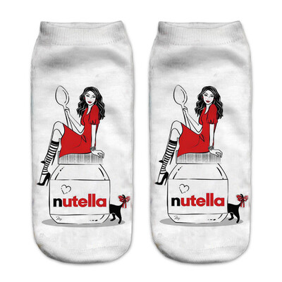 

1Pair Food Cartoon 3D Printing Socks Women Fashion Summer Cotton Low Cut Ankle Short Socks Female Fresh Style