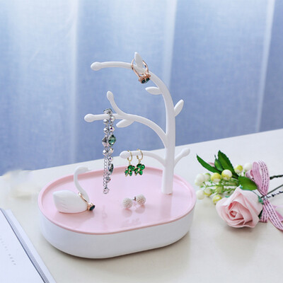 

Elegant Animal Jewelry Storage Box Simple Necklace Display Rack Plastic Earrings Ring Organizer Showcase