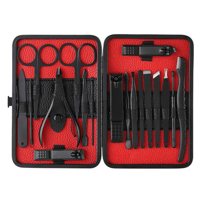 

18pcs Professional Pedicure Manicure Tool Kit Nail Clippers Set Nail File Trimmer Eyebrow Shaving Nose Hair Trimming Tool for Nail