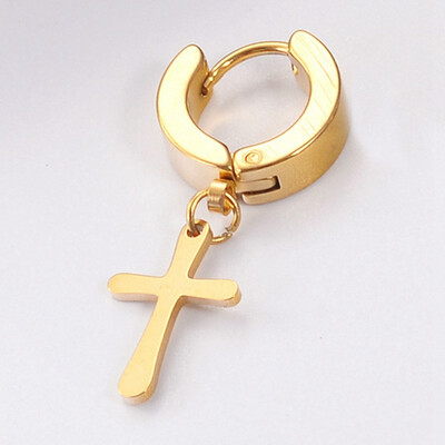 

Punk Men Cross Star Pentagram Pendant Hoop Earring Party Jewelry Gift