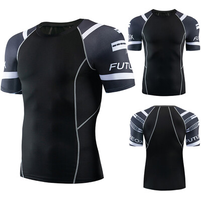 

Toponeto Mens Casual Fitness Fast Drying Elastic Breathable Sports Tight Short Sleeve Top