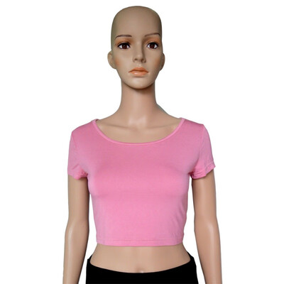 

20 Colors Summer Women Sexy Crop Tops Cropped O-neck Casual Short Sleeve T-Shirts Short Tops