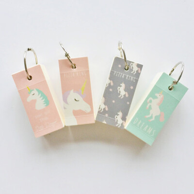 

Cute Cartoon Unicorn Memo Note Binder Study Memo Iron Ring Decorative Notebook Student Mini Portable Notebook Diy