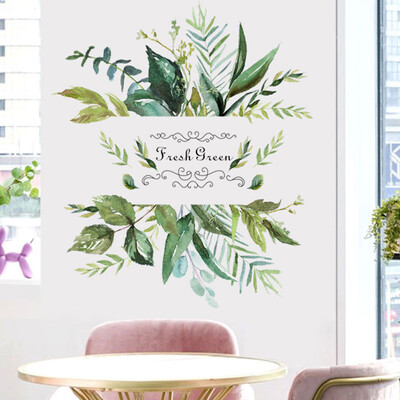 

〖Follure〗Green Leaf Rustic Style Wall Sticker Living Room TV Background Wall Sticker
