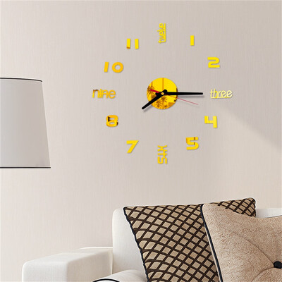 

Gobestart 3D DIY Roman Numbers Acrylic Mirror Wall Sticker Clock Home Decor Mural Decals