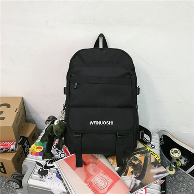 

Ins style schoolbag female Korean version of high school computer backpack college students large capacity trendy male double shou