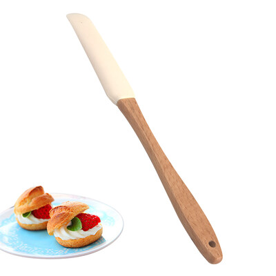 

Scraper Durable Wood Handle Utensil Spatula Cream Butter Removable Silicone