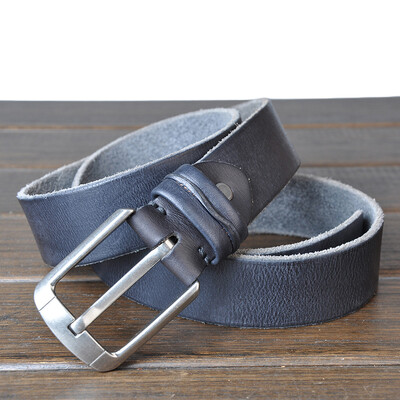 

New leather smooth buckle mens belt leather Korean version of the first layer of leather casual belt youth business