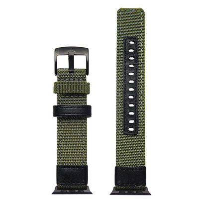 

〖Follure〗Luxury Canvas Leather Watch Band Wrist Strap For Apple Watch Series 4 44MM
