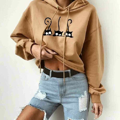 

Womens Camouflage Sweatshirt Hoodies Casual Top T Shirt Loose Pullover Blouse
