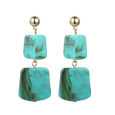 

Womens Earrings Korean Style Metal Geometry Acrylic Vintage Drop Long Earrings Fashion Jewelry Winter 2019 Accesorios Mujer