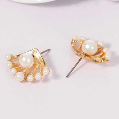 

New Brand Design Gold Color Wild Simulated Pearl Earrings For Women Personality Geometric Female Elegant Earring Accessories