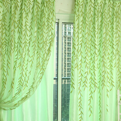 

Chic Room Window Curtain Drapes Rose Pattern Sheer Voile Tulle Valances