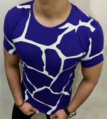 

Fashion Men Slim Fit O Neck Printed Short Sleeve Muscle Tee T-shirt Casual Top Blouse