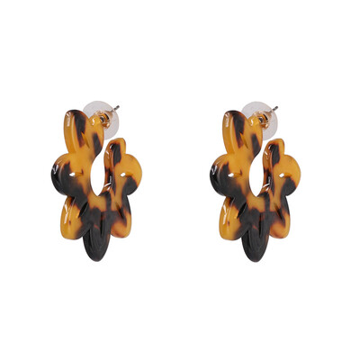 

AOTEMAN New Colorful Heart Resin ZA Fashion Women Statement Earrings Leopard Large Dangle Drop Earrings Party Jewelry Wholesale