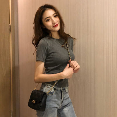 

Chic Summer Solid Loose T Shirts Women Slim Short Sleeve White Basic T-shirt Female Top -XXL