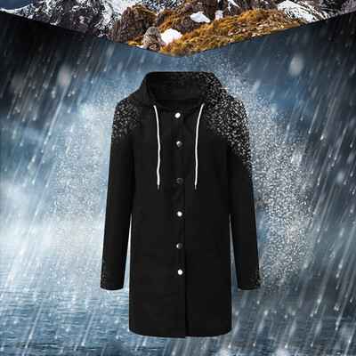 

Tailored Women Solid Rain Jacket Outdoor Waterproof Hooded Raincoat Windproof Pocket Coat
