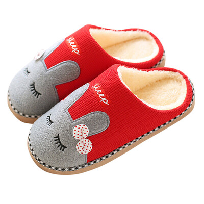

Rose Women Winter Home Slippers Cartoon Non-slip Warm Indoors Bedroom Floor Shoes