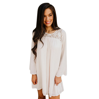 

Nomeni Womens Lace O Neck Long Sleeve Shirt Tops Blouse
