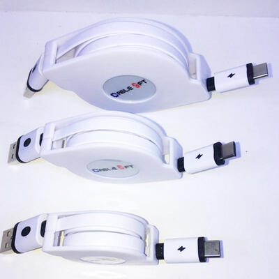 

USB C Cable 2m66ft Tangle-free Flat Retractable Type C Charging Cable For Galaxy S10S9S8 S8 MacBook IPad Pro 2018