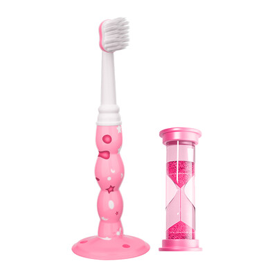 

Magic toothbrush childrens soft toothbrush gift hourglass 3-5 years old for pink