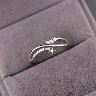 

Exquisite 925 Silver Color MorningStar Bright Diamonds Thin Ring