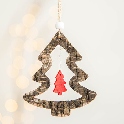 

〖Follure〗Rustic Merry Christmas Tree Decor Felt Wooden Pendant Xmas Hanging Ornaments