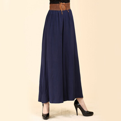 

Womens Summer Lace-up Wide Leg High Waist Casual Trousers Loose Crop Pants Hot