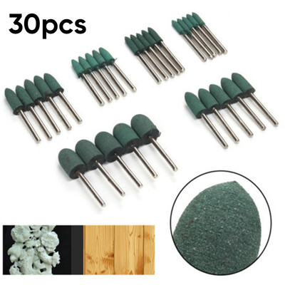 

30Pcs Rubber Grinding Head Abrasive Tool Polishing Burr Mounted Point 18 Shank