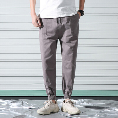 

Gobestart Mens Casual Fashion Loose Pure Color Outdoors Sports Ankle-Length Pants