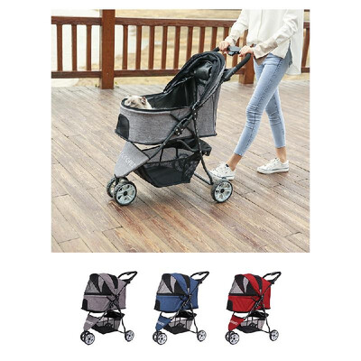 

DODOPET Pet Dog Stroller Pet Dog Foldable Carrier Strolling Cart 3 Wheel Pet Stroller