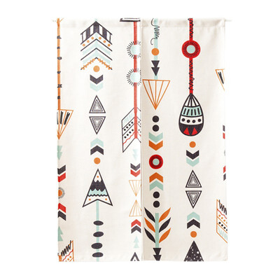 

85120cm Pastoral Watercolor Cactus Cotton And Linen Curtains Curtain Entrance Half Curtain Decoration