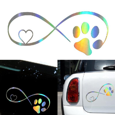 

Cute Car Stickers Creative Bulldog Waterproof Stickers Bumper Warning Car Laser Stickers Window Decoration