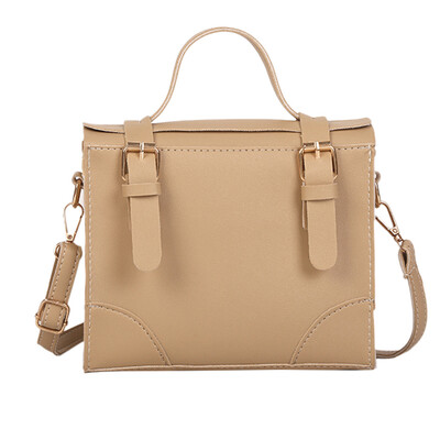 

Women PU Leather Shoulder Bag Solid Color Handbag Messenger Bags For Teenager Girls Double Hasps Crossbody Bag YJ