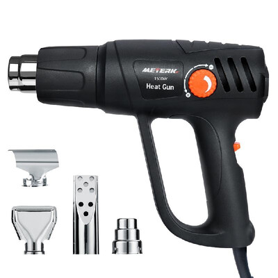 

Meterk Heavy Duty Heat Gun Electric Hot Air Gun Tool Set 1500W with 2 Modes Temperature Settings 4pcs Nozzles Overheating Protecti