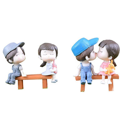 

Mini PVC Stool Couples Dolls Set Fairy Garden Miniatures Decoration Dollhouse DIY Figurine Moss Bonsai Ornament