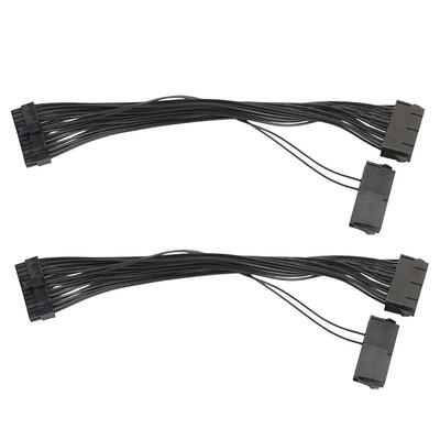 

2pcs 30CM Dual PSU Power Supply 24 pin ATX Motherboard Adapter Cable