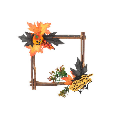 

Rattan Berry Maple Leaf Fall Door Wreath Door Wall Ornament Halloween Wreath WithWithout LED Light String