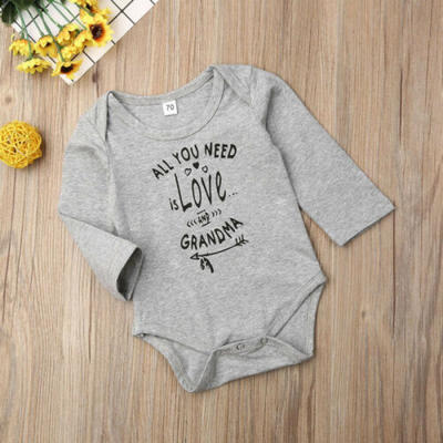 

Newborn Infant Baby Boy Girl Soft Cotton Letter Romper Jumpsuit Clothes Outfits