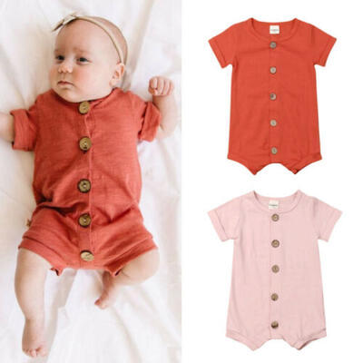 

Newborn Baby Boy Girl Clothes Short Sleeve Romper Jumpsuit Overall Casual Outfit