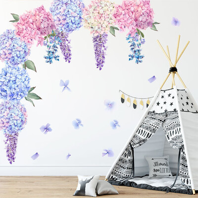 

〖Follure〗Purple Lavender Flower Ball Wall Sticker Combination Self-adhesive Wall Sticker