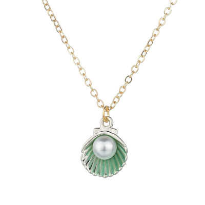 

X-NO BUY Colorful Double Shell Pendant Necklace For Women New Fashion Pendants&Necklace Summer Jewelry Female Handmade Necklace